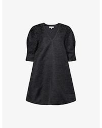 Stine Goya - Bead-Embellished Puff-Sleeve Woven Mini Dress - Lyst