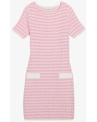 Claudie Pierlot - Two-tone Knitted Straight-cut Tweed Mini Dress - Lyst