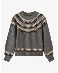 Whistles - Fairisle Detail Knit Wool-Blend Jumper - Lyst