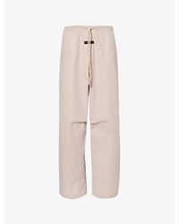 Fear Of God - Elasticated-waistband Brand-appliqué Mid-rise Wide-leg Cotton-blend Trousers - Lyst