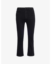 FRAME - The Reboot Crop Flared Straight-Leg High-Rise Stretch-Denim Blend Jeans - Lyst