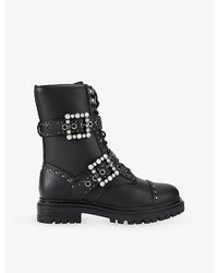 KG by Kurt Geiger - Tank Faux-Leather Biker Boots - Lyst