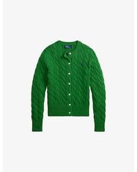 Polo Ralph Lauren - Logo-Embroidered Long-Sleeve Cotton Cardigan - Lyst
