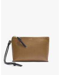 Loewe - Knot Foil-logo Leather Pouch - Lyst