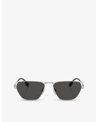 Burberry - Be3146 Irregular-frame Metal Sunglasses - Lyst