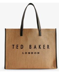 Ted Baker - Pallmer Logo-embroidered Woven Tote Bag - Lyst