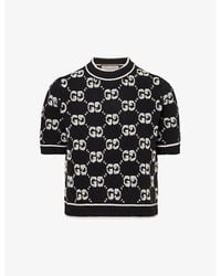 Gucci - Monogram-pattern Bouclé-texture Wool-knit Top - Lyst