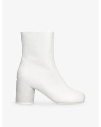 MM6 by Maison Martin Margiela - Anatomic Faux-Leather Heeled Ankle Boots - Lyst