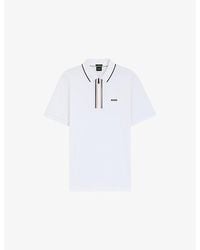BOSS - Logo-Print Short-Sleeve Stretch-Cotton Polo - Lyst