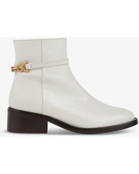 LK Bennett - Lola Chain-embellished Leather Ankle Boots - Lyst
