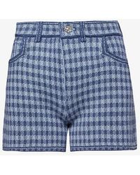 Barrie - Houndstooth-pattern Cashmere And Cotton-blend Shorts - Lyst
