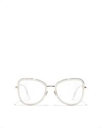 Chanel - Ch2208b Square-frame Metal Glasses - Lyst