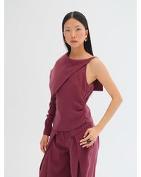 Sélone Studio - Livia Asymmetric Cape Top - Lyst