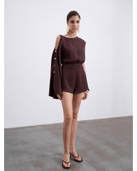 SÉLONE - Mael One-Shoulder Playsuit - Lyst