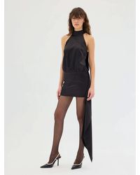 Sélone Studio - Zélia Asymmetric Satin Mini Dress - Lyst