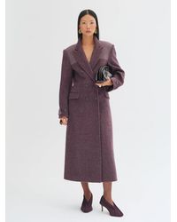Sélone Studio - Maura Contrast-Panel Wool Coat - Lyst