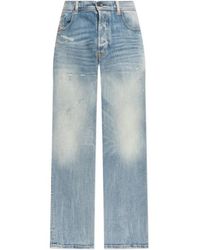 DIESEL - 2023 D-Finitive Straight-Leg Distressed Jeans - Lyst
