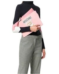 Moschino - Teddy Bear Pin Pattern Large Clutch - Lyst