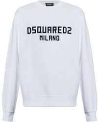 DSquared² - Velvet-Logo Crewneck Sweatshirt - Lyst