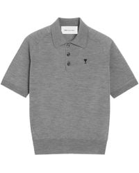Ami Paris - Ami Short Sleeve Knit Polo Shirt - Lyst