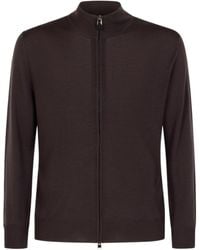Canali - High-Neck Zip-Front Cardigan - Lyst