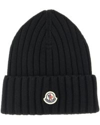 Moncler - Logo Patch Ribbed Beanie - Lyst