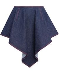 Alaïa - Alaïa Asymmetrical Raw Denim Skirt - Lyst