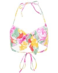 Chloé - Garden-Print Bikini Top - Lyst