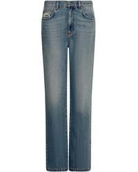 Marella - Wide-Leg Cross Denim Jeans - Lyst