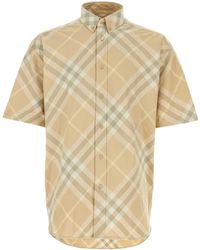 Burberry - Checkered Straight Hem Button-Down Shirt - Lyst