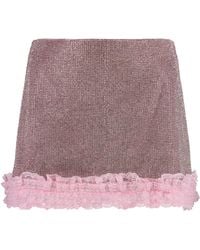 Self-Portrait - Embellished Chainmail Mini Skirt - Lyst