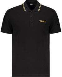 Versace - Logo Trim Polo Shirt - Lyst