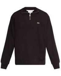 Lacoste - Zip-Up Logo-Patch Sweatshirt - Lyst