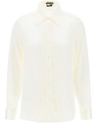 Tom Ford - Pintuck-Detailed Long-Sleeved Shirt - Lyst