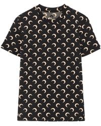 Marine Serre - Crescent Printed Crewneck T-Shirt - Lyst