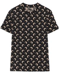 Marine Serre - Crescent Print Crewneck T-Shirt - Lyst