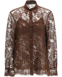 Ermanno Scervino - Sheer Lace Button-Up Shirt - Lyst