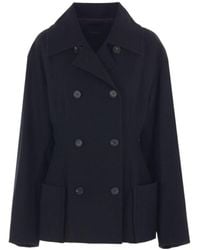 Yohji Yamamoto - Double-Breasted Long-Sleeved Coat - Lyst