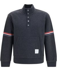 Thom Browne - Buttoned High-Neck Sweatshirt - Lyst