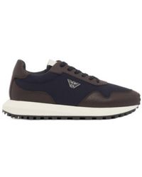 Emporio Armani - Logo-Plaque Panelled Sneakers - Lyst