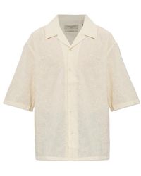 AllSaints - Embroidered Camp Collar Short Sleeve Shirt - Lyst
