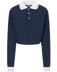 Marni - Cropped Long-Sleeve Polo T-Shirt - Lyst