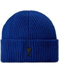 Ami Paris - Ribbed Knit Beanie - Lyst