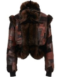 Chloé - Patchwork Leather And Shearling Jacket - Lyst