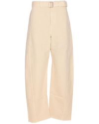 Lemaire - Belted Straight-Leg Trousers - Lyst