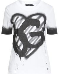Dolce & Gabbana - Two-Tone Printed Short-Sleeve T-Shirt - Lyst