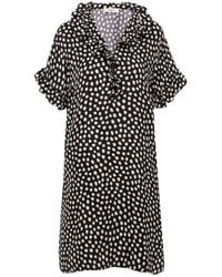 Chloé - Chloé Polka Dot Printed Ruffled Mini Dress - Lyst