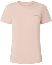 Pinko - Logo Embroidered Crewneck T-Shirt - Lyst