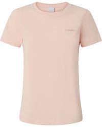 Pinko - Logo Embroidered Crewneck T-Shirt - Lyst