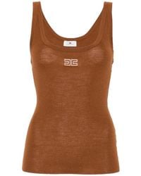 Elisabetta Franchi - Ribbed-Knit Tank Top - Lyst